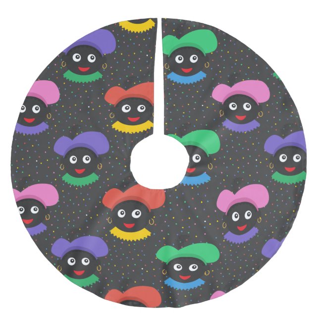 Christmas Zwarte Piet Brushed Polyester Tree Skirt (Front)