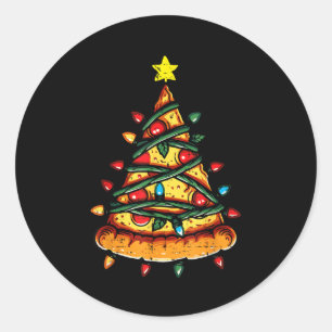 Christmas Zza Xmas Tree Funny Xmas Food Men Women Classic Round Sticker