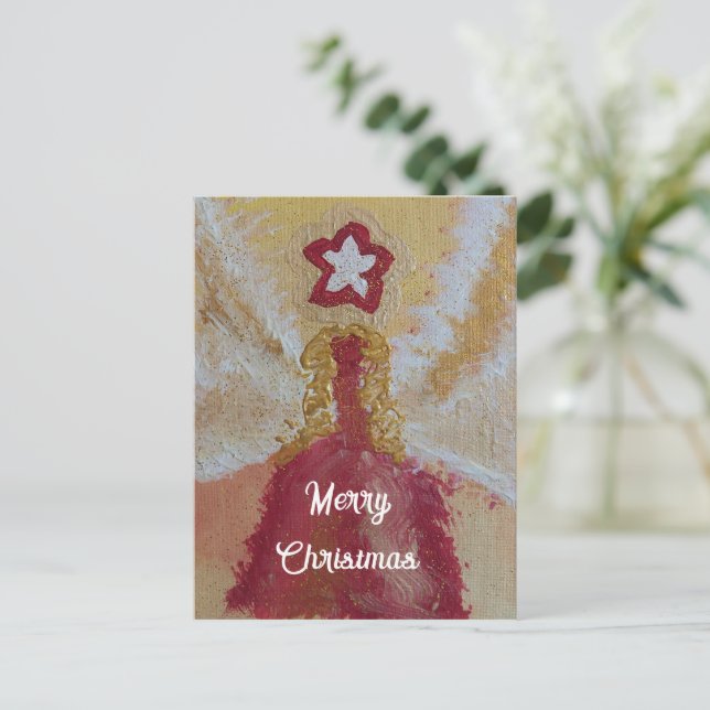 Christmasangel gift love feiertagspostkarte holiday postcard (Standing Front)