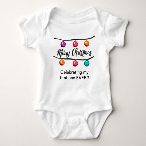 ChristmasBalls_on_less_strings Baby Bodysuit