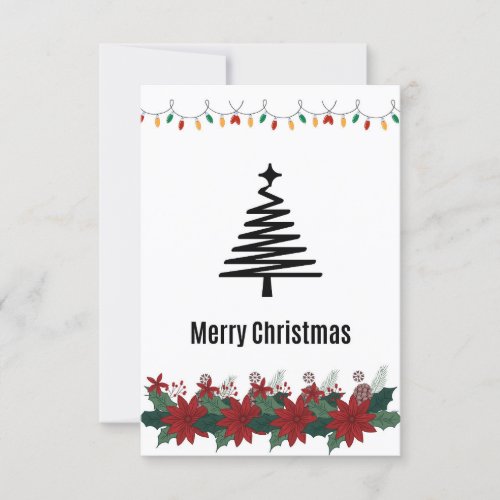 christmascard modern 2022 typography red and white thank you card