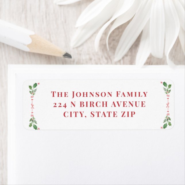 ChristmasFoliage Green and Red Label (Insitu)