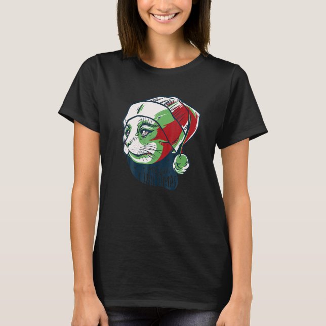 Christmask Cat Meowy Catmas  Men Women Ee T-Shirt (Front)