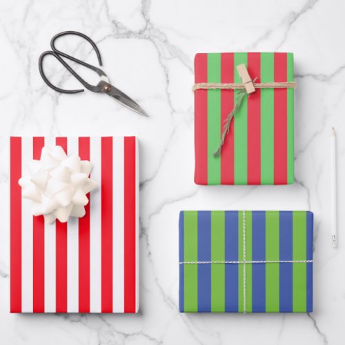 Christmassy Stripes Wrapping Paper Sheets