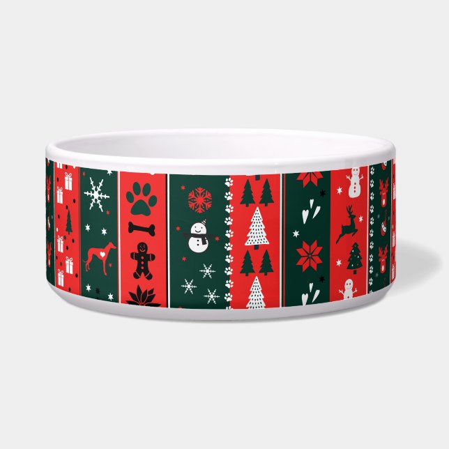 Christmassy 💚❤️Xmas pattern vertical  Bowl (Front)
