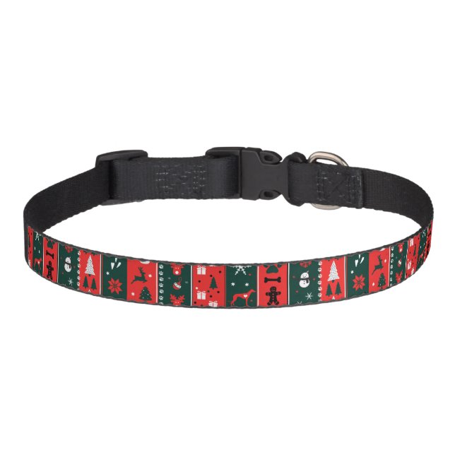 Christmassy 💚❤️Xmas pattern vertical Pet Collar (Front)