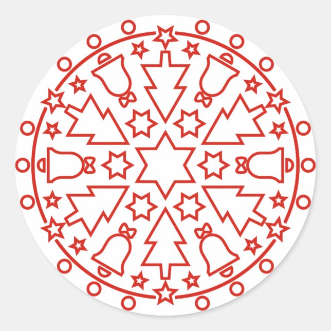 Christmast Mandala 090225 Classic Round Sticker (Front)