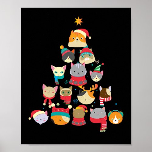 ChristmasTree Cats Christmas Present Poster