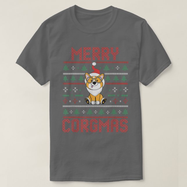 ChristmasXmas Dog LoverCorgi OwnerMerry Corgmas  T-Shirt (Design Front)