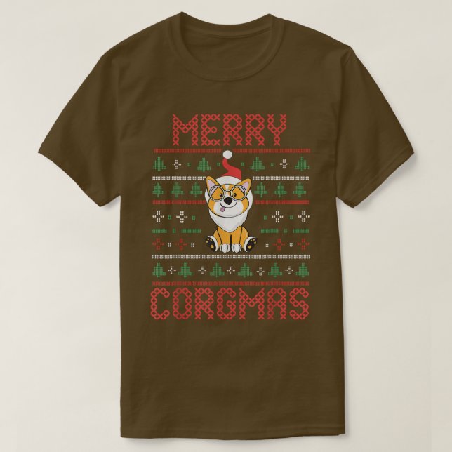 ChristmasXmas Dog LoverCorgi OwnerMerry Corgmas  T-Shirt (Design Front)