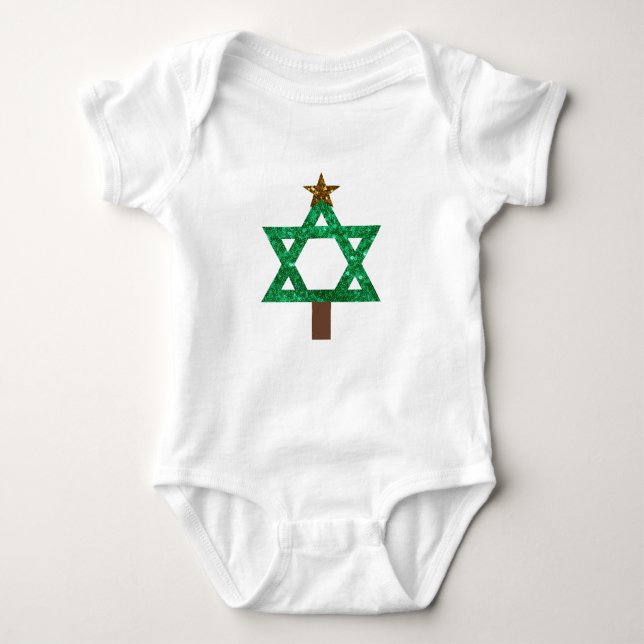 christmukkah christmas tree baby bodysuit (Front)