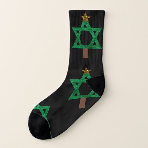 christmukkah christmas tree socks