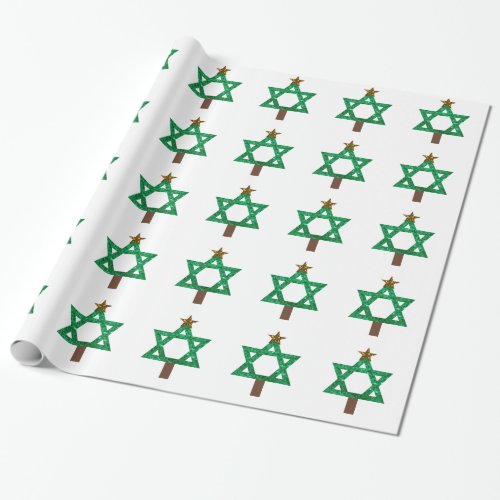 christmukkah christmas tree wrapping paper