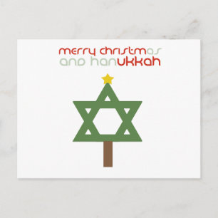 CHRISTMUKKAH TREE HOLIDAY POSTCARD
