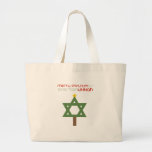 CHRISTMUKKAH TREE LARGE TOTE BAG<br><div class="desc">Holiday Humor T-shirts and Apparel Funny Holiday Gear: T-shirts,  Hoodies,  Stickers,  Buttons,  and gifts.</div>