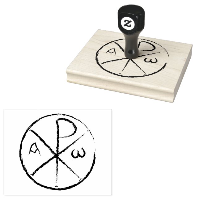 Christogram  Chi-Rho  Rubber Stamp (Stamped)