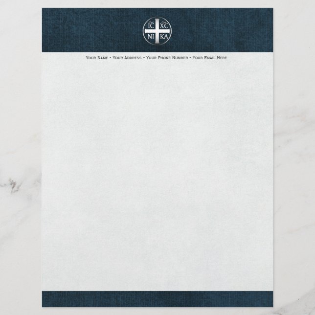Christogram ICXC NIKA Jesus Conquers Letterhead (Front)