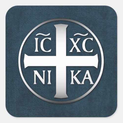 Christogram ICXC NIKA Jesus Conquers Square Sticker