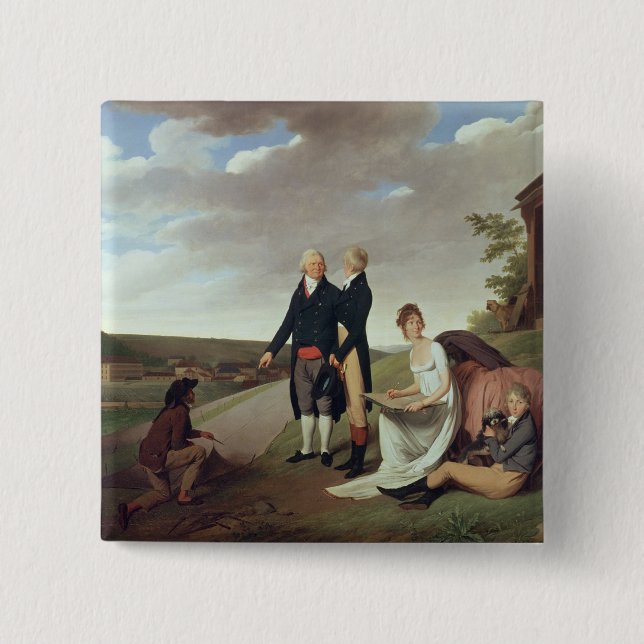 Christophe-Philippe Oberkampf and family Pinback Button (Front)