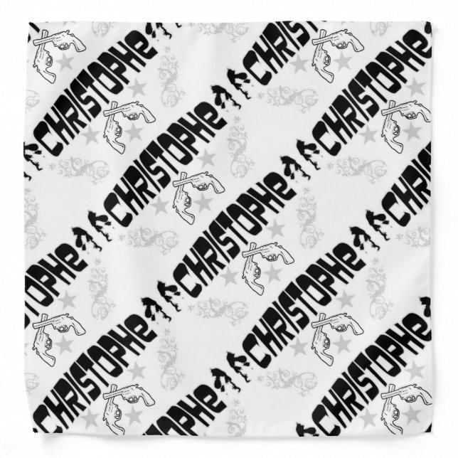 "Christophe" White Bandana (Front)