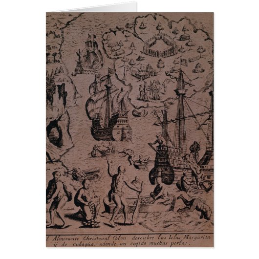 Christopher Colombus discovering the islands Cards (Front)