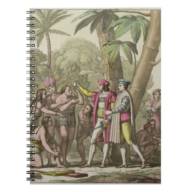 Christopher Columbus (1451-1506) with Native Ameri Notebook (Front)
