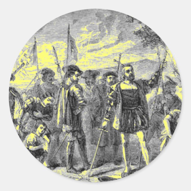 Christopher Columbus Classic Round Sticker (Front)