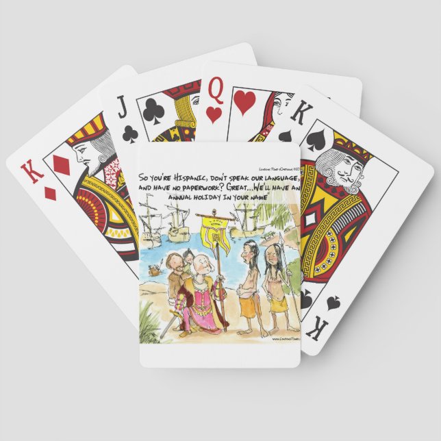 Christopher Columbus Immigrates To America Funny Poker Cards (Back)