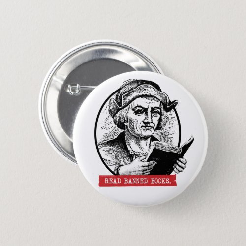 Christopher Columbus Reads Banned Books Button