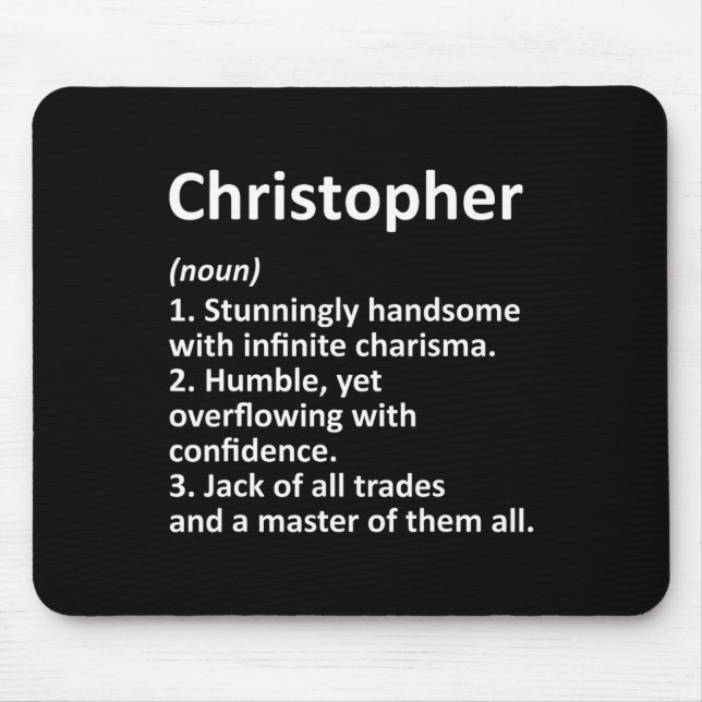 Christopher Definition Personalized Name Funny Bir Mouse Pad (Front)