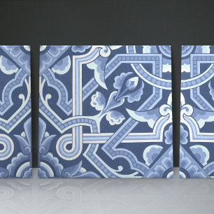 Christopher Dresser's Delft Blue Floral Pattern Ceramic Tile