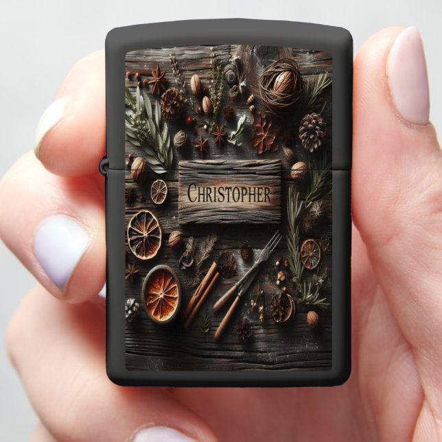 Christopher Rustic Tabletop Still Life Zippo Lighter (In Hand)