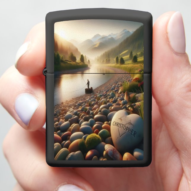 Christopher's Mountain River Serenity Zippo Lighter (In Hand)