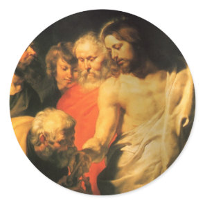Christ's Charge to Peter by Sir Peter Paul Rubens Classic Round Sticker