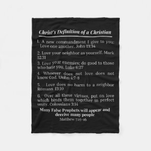 Christs Definition Of A Christian Bible Verse Evan Fleece Blanket