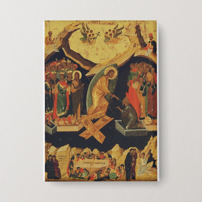 Christ's Descent into Hades Resurrection of Jesus  Button (Front)