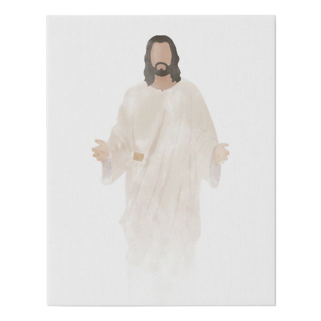 Christ's Embrace, Jesus Portrait, Jesus painting Faux Canvas Print (Front)