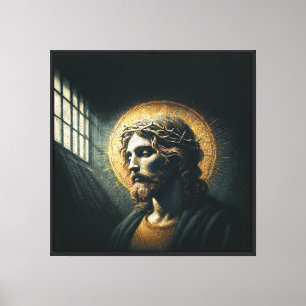 Christ's Meditation  (Light and Shadows) Canvas Print