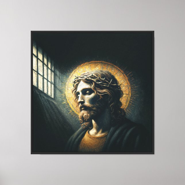 Christ's Meditation  (Light and Shadows) Canvas Print (Front)