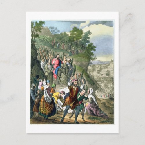Christs Triumphal Entry into Jerusalem from a bi Postcard