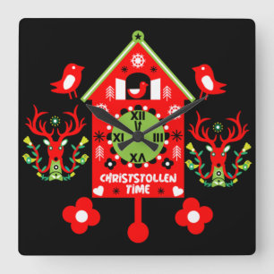 Christstollen Weihnachtsstollen Stollen Xmas Apron Square Wall Clock
