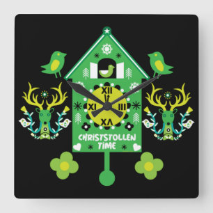 Christstollen Weihnachtsstollen Stollen Xmas Square Wall Clock