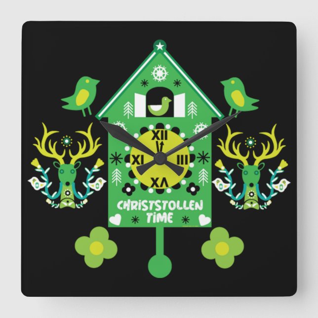 Christstollen Weihnachtsstollen Stollen Xmas Square Wall Clock (Front)