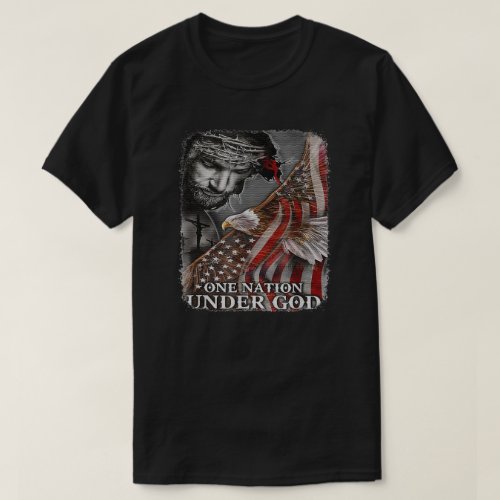 Christtian One Nation Under God Eagle American T_Shirt
