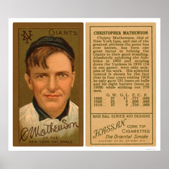 Christy Mathewson Baseball 1911 Poster 