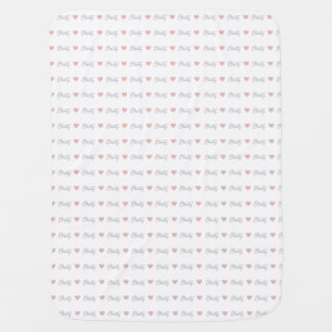 Christy repeating newborn custom name and hearts  baby blanket