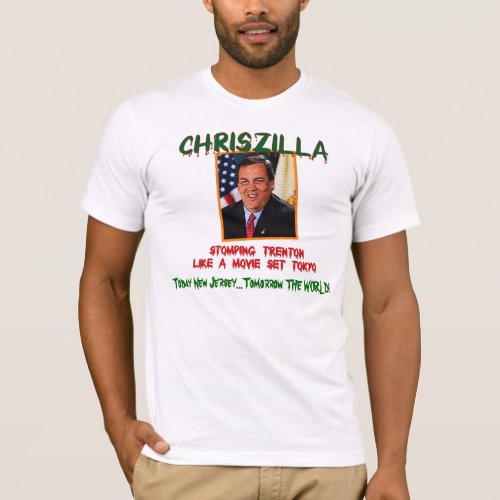ChrisZILLA _ Gov Chris Christie Fitted Mens T T_Shirt