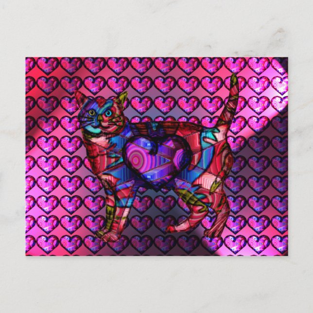 Chroma Calico Hearty Postcard (Front)