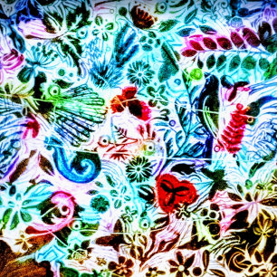 "Chroma Flora" 16x16 Throw Pillow