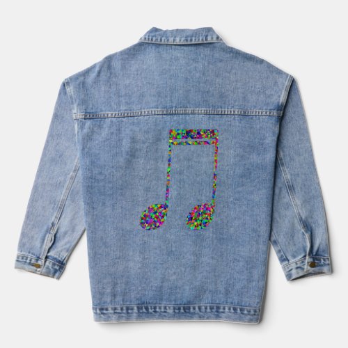 Chromatic Abstract Music Producer Headphones Color Denim Jacket